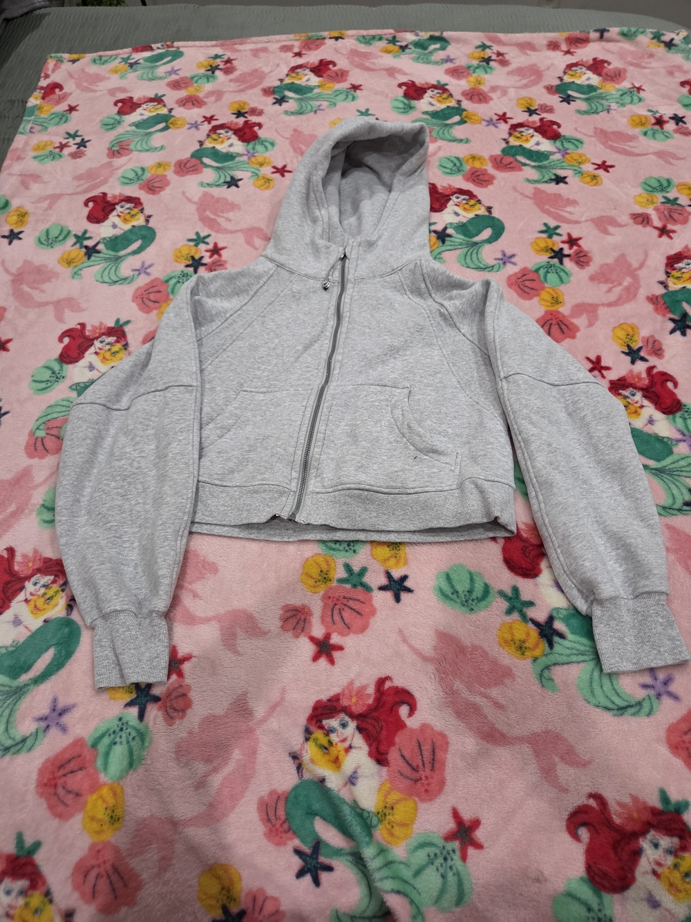 LULULEMON Gray Heather Scuba Oversized Zip Up Hoodie Sweater Sz XS